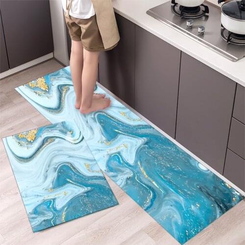 Modern wave Kitchen Long Strip Mat Carpet Bathroom Entrance Toilet Door Mat 3D Pattern Home Floor Decoration Living Room Carpet