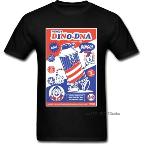 Bingo Dino DNA T Shirt Men Cartoon Tops Tees Funny T Shirts Summer T-shirt Cotton Tshirt Custom Designer Hip Hop Clothes