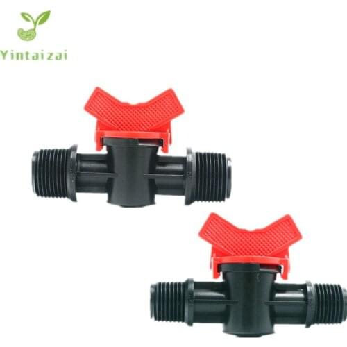 1/2"3/4" Threaded Male-Male Valve Garden Irrigation Micro Drip Irrigation Greenhouse Mini Valve For LDPE Tube Drip Fitting