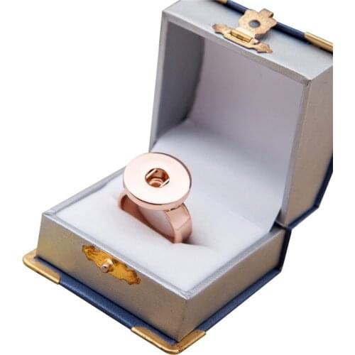 Snap Button Rings for 18MM Snap charmButton Ring Jewelry For Women and men rose gold