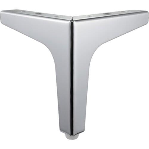 Pack of 4pcs) Chrome Metal Triangular Furniture Legs Support Cabinet Coffee Table Sofa Bed Feet Bed Riser H=115mm/135mm/150/175