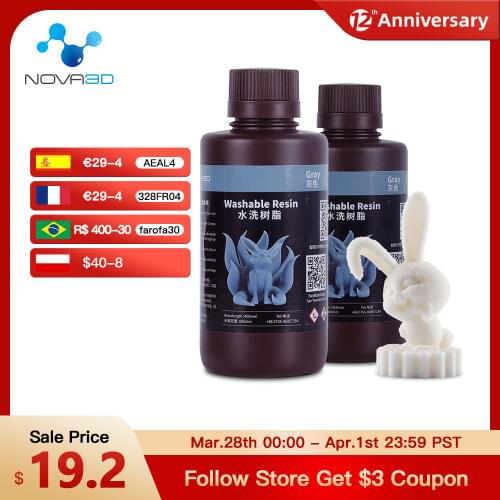 Drukarka 3d NOVA3D Water Washable Resin 3D Printer 405nm LCD Photopolymer Liquid High Qaulity Print Material 3d SLA Resin