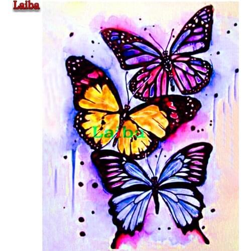 New Diamond painting Color butterfly cross stitch Winter 3d Diy Diamond Embroidery Pasted Square mosaic full Drill home decor
