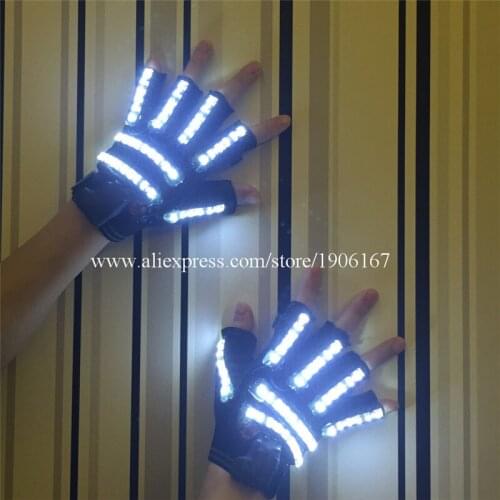 New Arrival LED Gloves Luminous Flashing Gloves Glasses Stage Props For Wedding Sex Woman Glasses Scream Costume For Parties