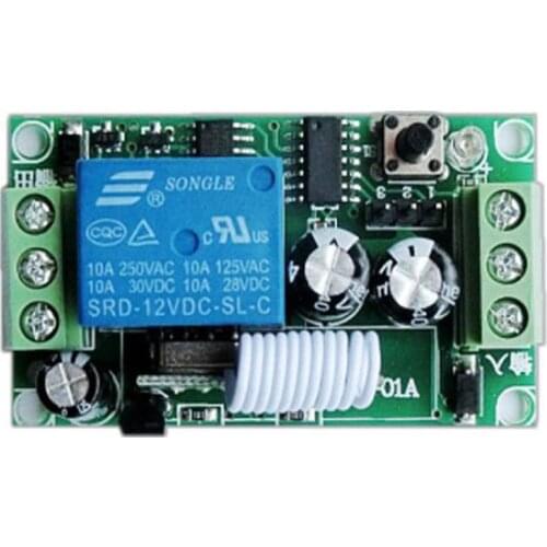 AC 220V 10A 1 Ch 315MHz 433MHz Channel Wireless RF Remote Control Transmitter Receiver Relay Switch Best for Smart Home