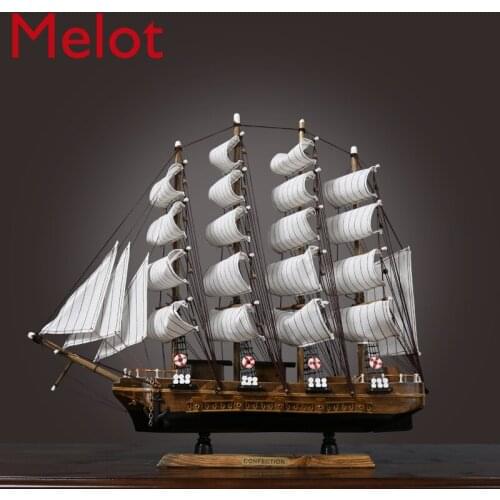 Simple modern yacht model decoration villa model room home living room office decoration