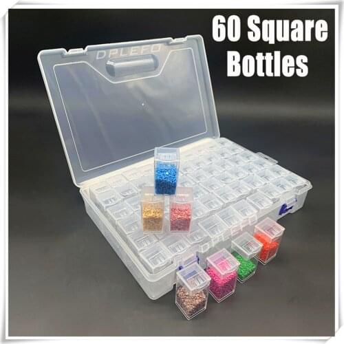 28/32/38/56/60/64/80 Bottle 5d Diamond Painting Accessories Tools Storage Box Jewelry Diamond Embroidery Transparent Storage Box