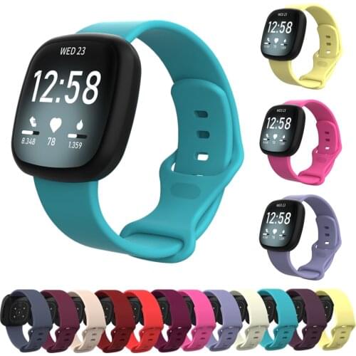 Watch Strap For Fitbit Versa 3 / Sense Soft Silicone Wrist Band Sport Bracelet Correa Belt For Fitbit Versa3/Sense Accessorios
