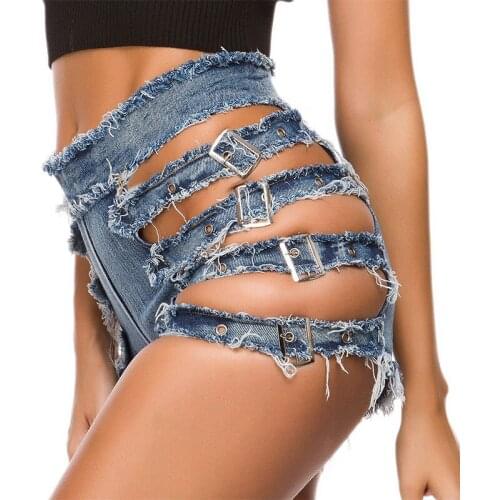 Sexy Women Denim Shorts Jeans Ripped High Waisted Skirt Shorts For Woman Summer Gothic Distressed Clubwear Plus Size short mujer