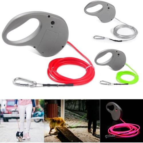 Light up LED dog Leash Collar Luminous Running Walking Traction Rope Night Safety Flashing Dog Leash Glow Collars Pet Supplies