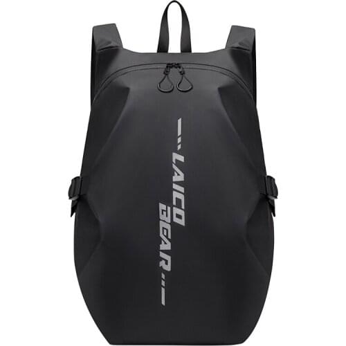 25L Motorcycle Helmet Backpack Waterproof Motorcycle Bag Reflective Street Moto Travel Bag Cycling Riding Backpack Black