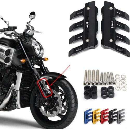 With Logo For YAMAHA VMAX V-MAX Motorcycle Mudguard Front Fork Protector Guard Block Front Fender Anti-fall Slider Accessories