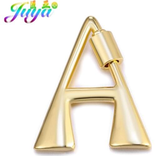 Juya DIY Pendant Jewelry Making Accessories Supplies Handmade 26 Alphabet Letters Fastener Lobster Screw Clasps Wholesale