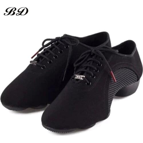 BDDANCE Latin Dance Shoes Sneakers WOMEN MEN SHOES Jazz Modern Shoe Oxford Cloth Non-slip rubber sole Genuine Leather Sweat BD