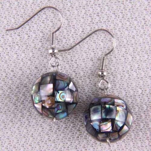 New Zealand Abalone Shell Ball Earrings Jewelry For Woman Gift T025