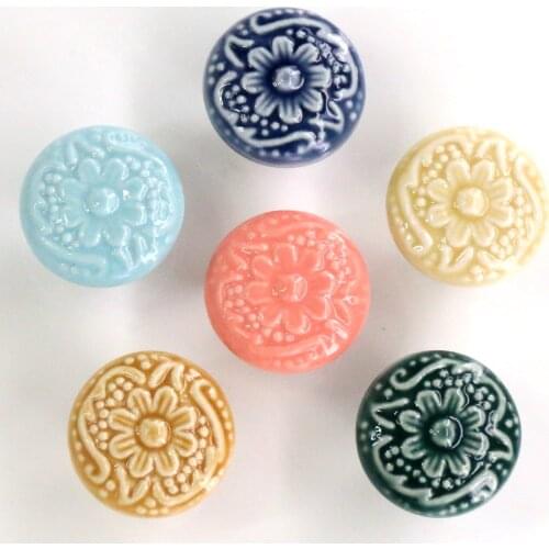 1x Furniture Hardware Kitchen Pull Handles Round Knobs Ceramic Drawer Knob Cabinet Pulls Closet Cupboard door Handle