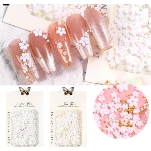 1Pack Nail Art Flower Decorative Exquisite Resin Five-petal Little Floral Manicure Decoration for Women Nail accessories