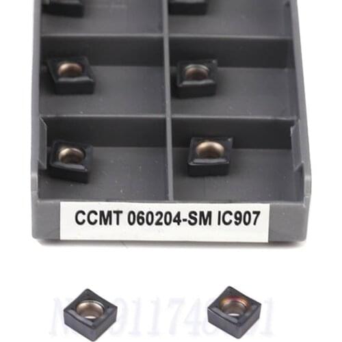 10pcs CCMT060204-SM CCMT060208-SM IC907 IC908 Carbide Inserts Turning Blades CNC Lathe Cutting Tool,Stainless Steel Turning Tool