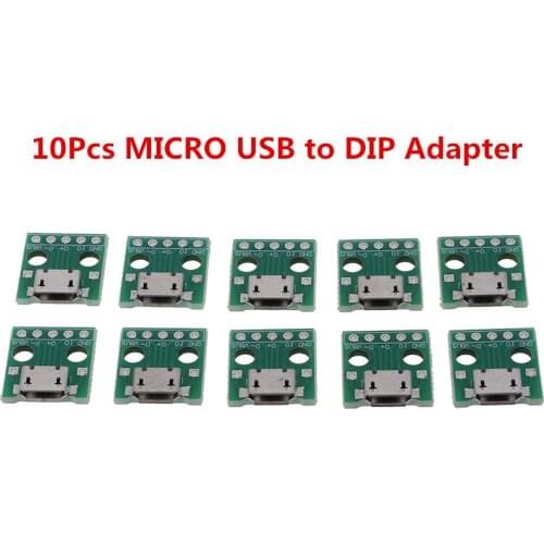 10 Pcs/lot MICRO USB to DIP Adapter 5Pin Female Connector PCB Converter Board Wholesale