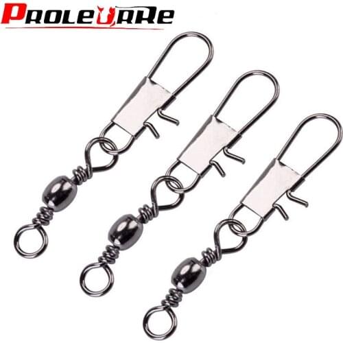 10pcs/Lot Stainless Steel Fishing Swivel Snap Ball Bearing Lock Rolling Connector Hooked Pin Fishhook Tackle Accessories