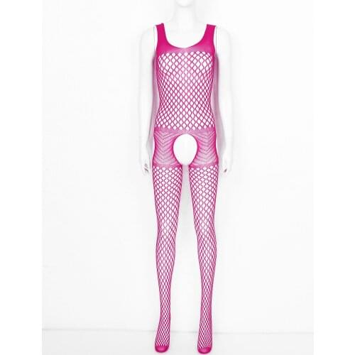 2020 Hot Sell Bodystocking Women Sexy Costumes Lingerie Fishnet Crotchless Babydoll Bodysuits Nightwear Catsuit Erotic Jumpsuit