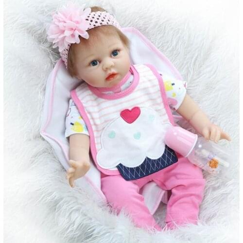 55cm Reborn Bebe Bonecas Soft Cotton Body Lifelike Cute Newborn Baby Girl Kids Toys Silicone Reborn Baby Doll