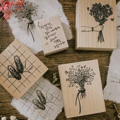 Bouquet Gypsophila Paniculata Sketch Stamp For Wedding Birthday Party Invitation Card Decoration Diary Hand Account Wood Seal