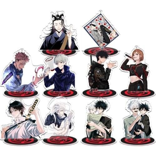 Anime Jujutsu Kaisen Inumaki Toge Gojo Satoru Cute Stand Model Plate Toy Cosplay Collection Cartoon Desk Decor Xmas Gifts