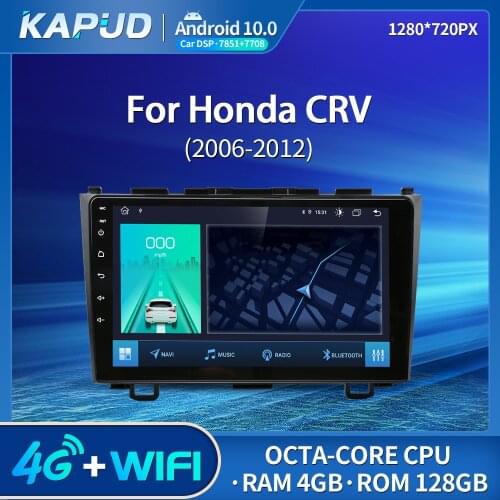 Kapud Android 10 Car Multimedia Player For Honda CRV CR-V 2006-2012 Radio 9" Stereo BT GPS Wifi Octa-Core Navigation
