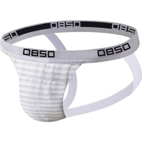 Free Shipping New Sissy Jockstrap Men Underwear Gay Man Thongs Bikini Cotton Sexy Lingerie Mens Thong Penis Comfortable BS3118