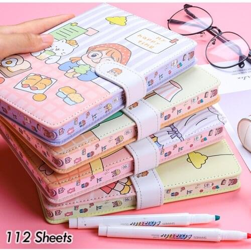 Portable Small Cute Notebook Kawaii Note Books For Mini School Stationery Supply Handbook DIY Painting Recording Magnetic Buckle