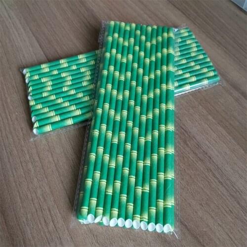 25pcs Paper Straws Bamboo Drinking Straws for Party Drinks Kids Birthday Wedding Decoration Christmas Baby Shower