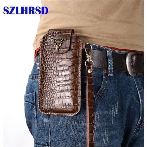 For Huawei Y9 2019 Belt Clip Holster Case for Samsung Galaxy Xcover 4s Cover for Coolpad Cool 9 Genuine Leather Waist Bag