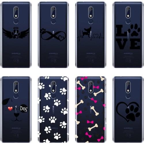 For Nokia 2.1 3.1 5.1 6.1 7.1 Plus Case Silicone Heart Dog Puppy Love Soft Back Cover For Nokia 7.1 6.1 5.1 3.1 2.1 Phone Case