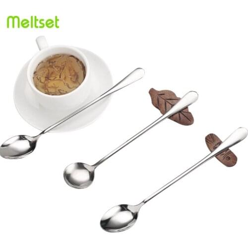 Long Handle Coffee Spoon Stainless Steel Ice Cream Dessert Tea Spoon For Home Outdoor Picnic Flatware Kitchen Accessories