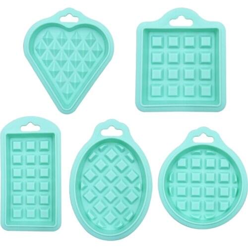 5Pcs Set Food Grade Silicone Waffle Mould Breakfast Cake Maker Baking Supplies Heart Round Square Molds Kitchen Bakewear Tools