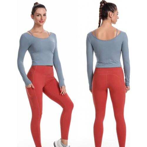 Two Pieces Брюки Женские WomenS Condole Belt Fitness Clothes Movement Leggings Pants Yoga Set Sportswear Suit For Gym