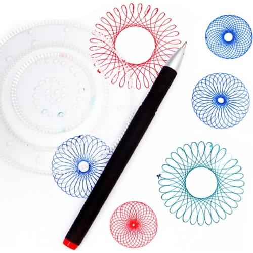 Creative Four-Color Kawaii Drawing Board Multi-Purpose Drawing Template Ruler Student Education Stationery Constantly Changing