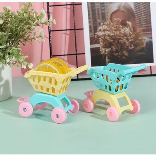 Creative Dollhouse Mini Handcart Simulation Small Supermarket Shopping Cart Utility Cart Pretend Play Toys Strollers Kids Gift