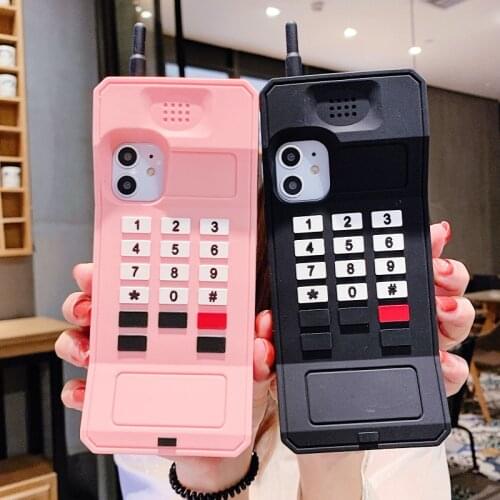 Cute 3D Classic Mobile Design Phone Cases for iPhone 12 Cute Retro Style Soft Silicone Covers for iPhone 11/7/8/XS/XR/MAX
