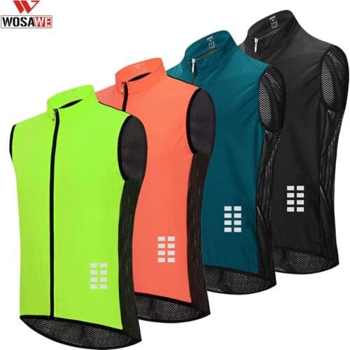 WOSAWE Motorcycle Jacket Sleeveless Reflective Vest Motocross Clothing Breathable Quick Dry Water Resistance Waistcoat