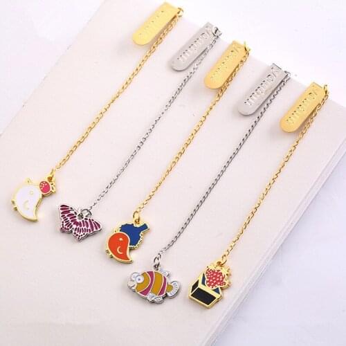 Cartoon Metal Pendant Animal Bookmarks Page Clip Cute Bookmarks Book Clip Student Tab Pages Stationery Gifts Office Supplies