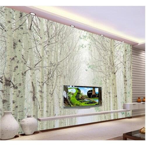 Custom 3d wallpaper White birch forest landscape murals photo wall murals wallpaper 3d wallpaper for room