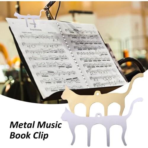 Novelty Metal Music Piano Book Clip Cat Shape Bookmarks Page Paper Holder Memo Clips School Office Stationery Book Marks