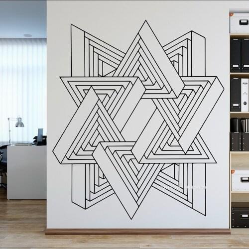 New Arrival Abstract Geometric Wall Art Sticker Unique Design Wall Decal Stencil Wallpapers Office Murals Removable Hot LC1635