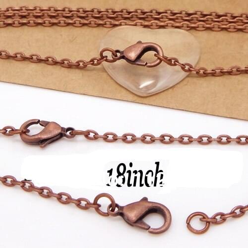 Free shipping 100pcs 2x3mm Red Color Rolo jewelry chain necklace with lobster clasp for Pendant18''L