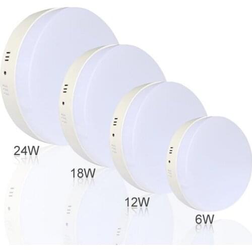 Surface mounted smd acrylic circline led panel light square ring 6w 12w 18w 24w front view led ceiling panel