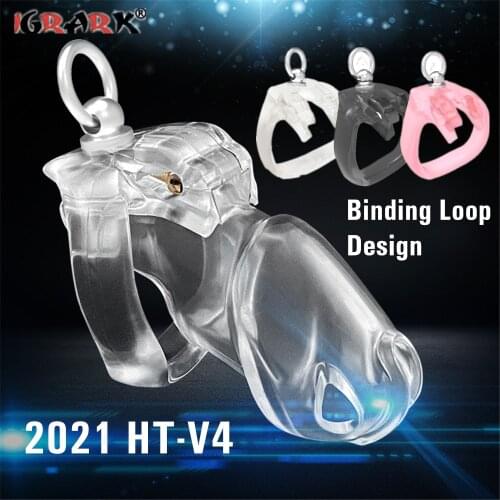 HT-V4 Male Resin Chastity Device Binding Loop Penis Ring Cock Cage Penis Sleeve Adult Games BDSM Belt Bondage Sex Toys for Men