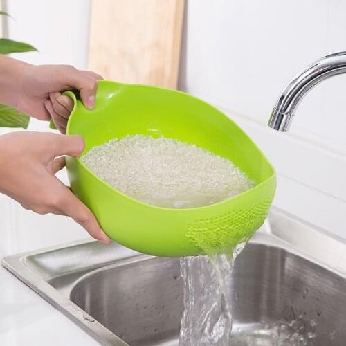 Durable Rice Washing Filter Strainer Kitchen Tool Peas Sieve Basket Colanders Cleaning Gadget DEC889