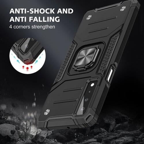 Magnetic Metal Ring Stand Holder Armor Shockproof Case For LG Stylo 7 5G 4G Soft TPU Frame Hard PC Back Cover Coque Fundas